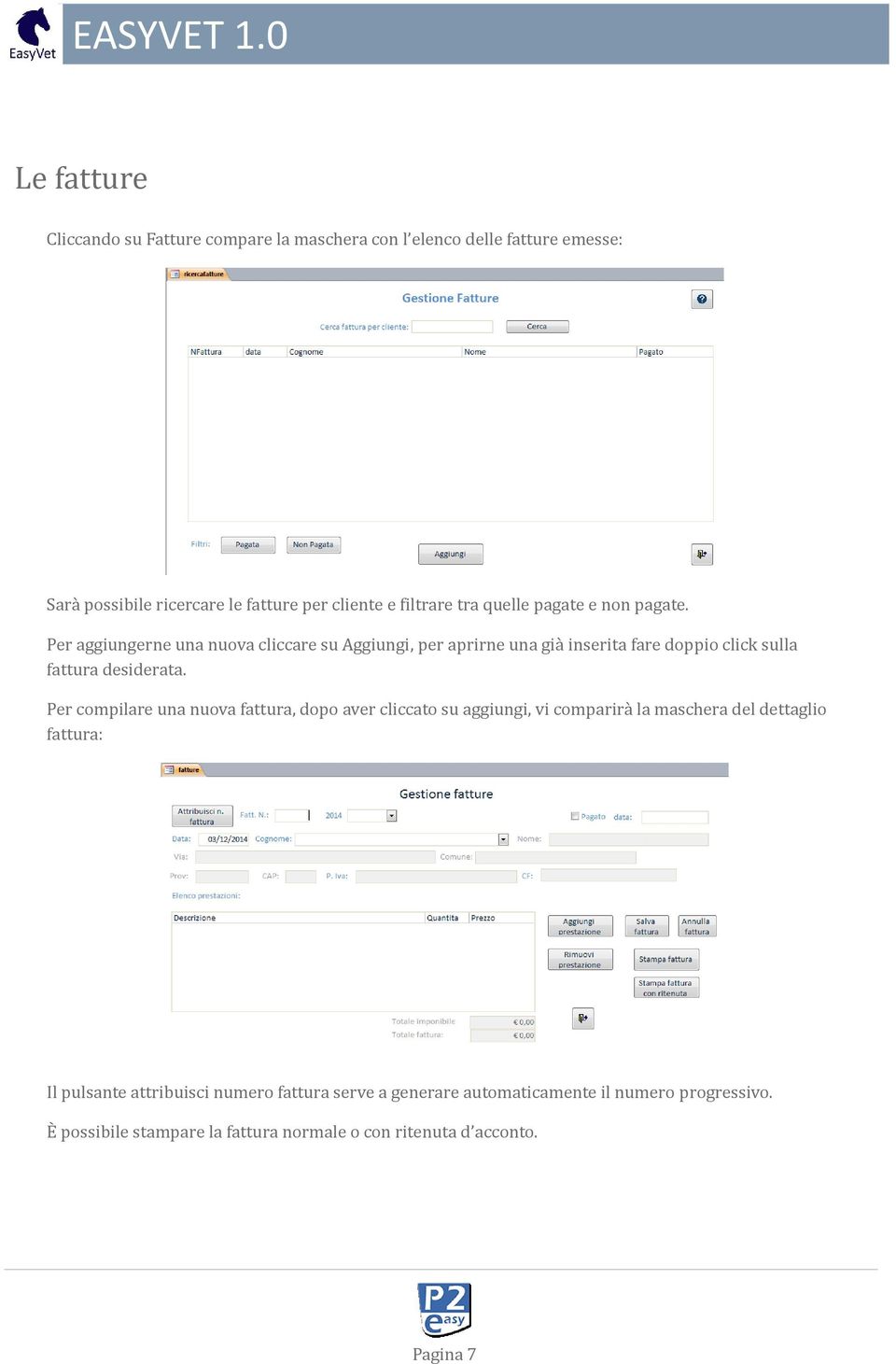 Per aggiungerne una nuova cliccare su Aggiungi, per aprirne una gia inserita fare doppio click sulla fattura desiderata.