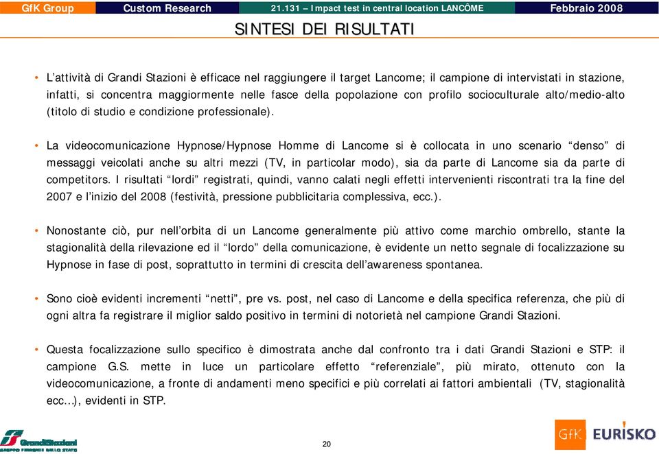 La videocomunicazione Hypnose/Hypnose Homme di Lancome si è collocata in uno scenario denso di messaggi veicolati anche su altri mezzi (TV, in particolar modo), sia da parte di Lancome sia da parte