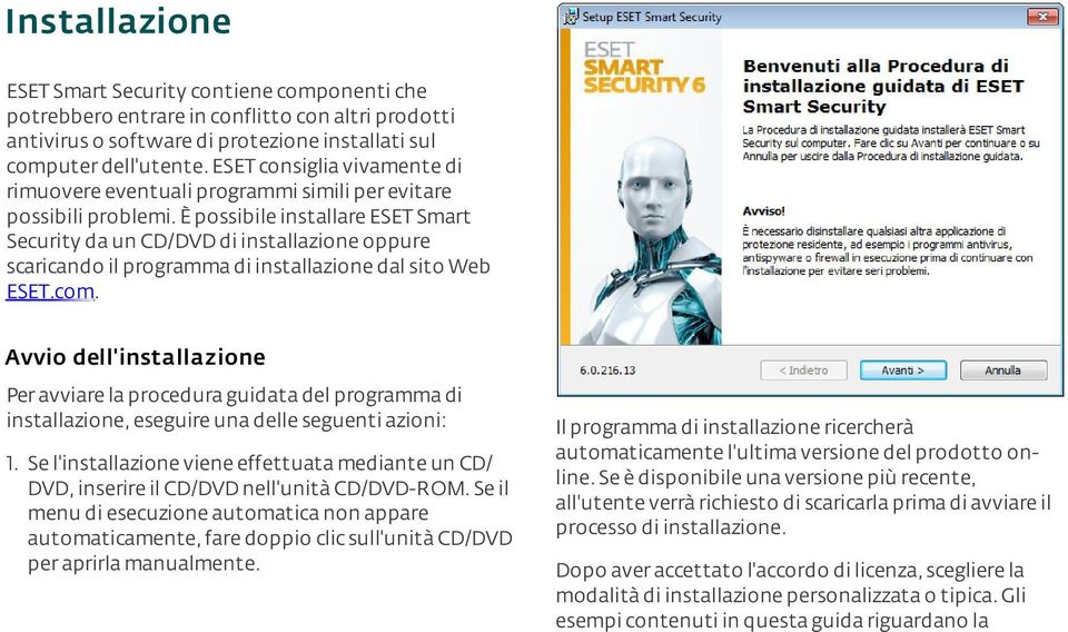 È possibile installare ESET Smart Security da un CD/DVD di installazione oppure scaricando il programma di installazione dal sito Web ESET.com.