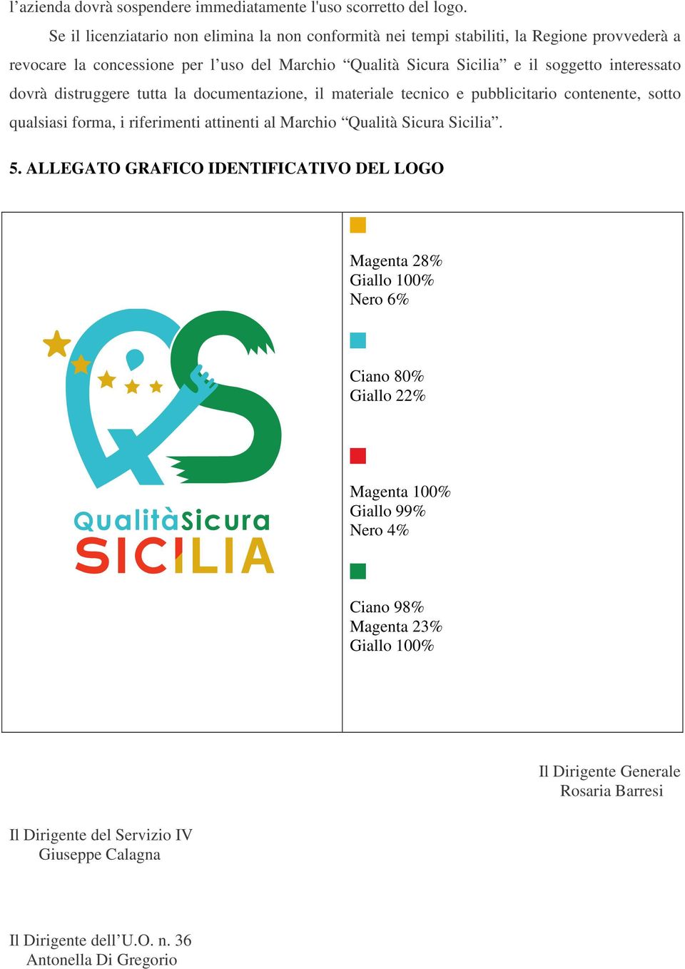 interessato dovrà distruggere tutta la documentazione, il materiale tecnico e pubblicitario contenente, sotto qualsiasi forma, i riferimenti attinenti al Marchio Qualità Sicura