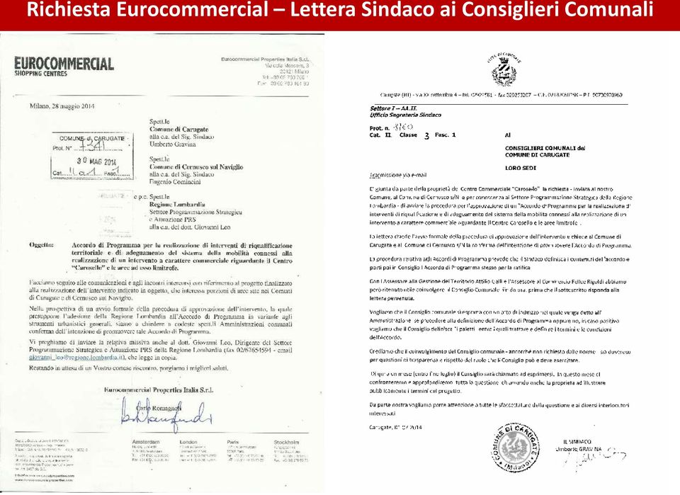 Lettera Sindaco