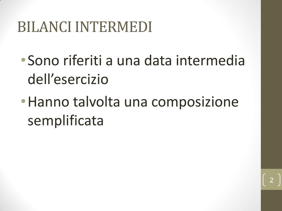 intermedia dell esercizio