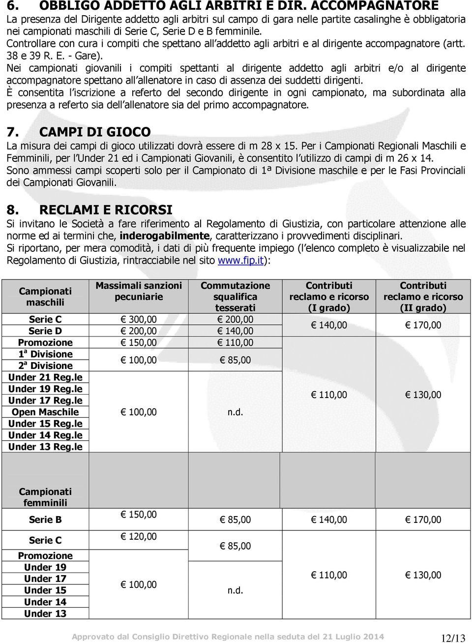 Controllare con cura i compiti che spettano all addetto agli arbitri e al dirigente accompagnatore (artt. 38 e 39 R. E. - Gare).