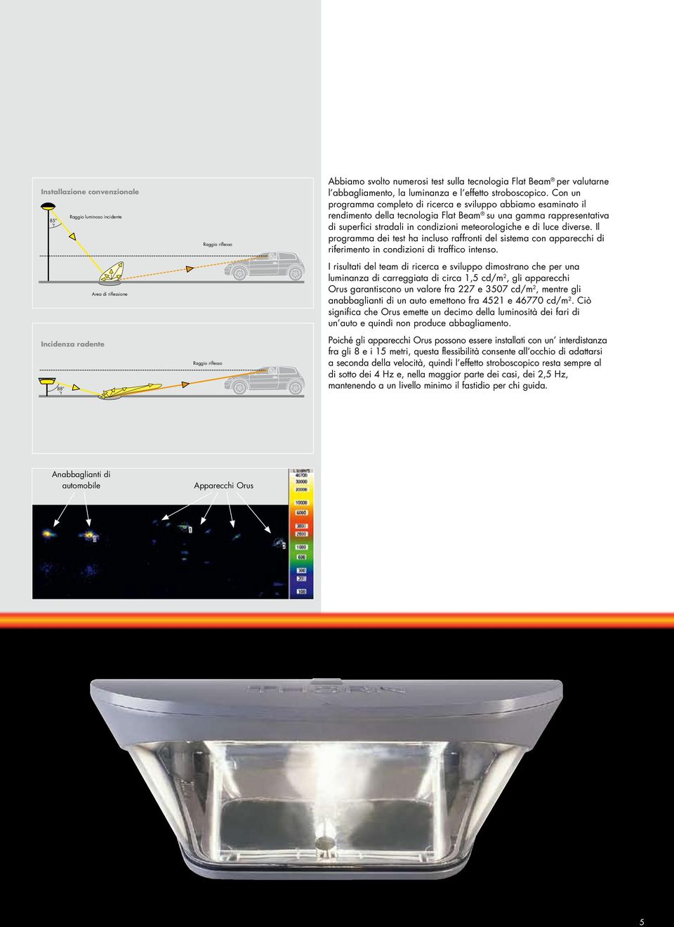 Con un programma completo di ricerca e sviluppo abbiamo esaminato il rendimento della tecnologia Flat Beam su una gamma rappresentativa di superfici stradali in condizioni meteorologiche e di luce