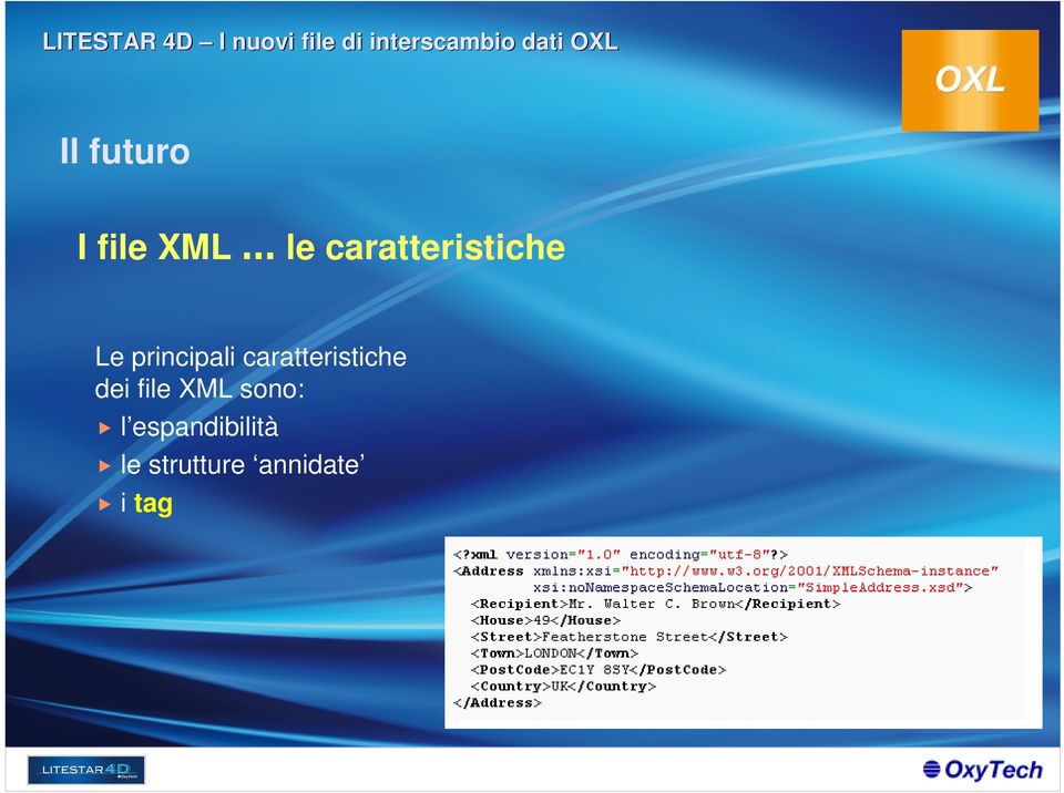 caratteristiche dei file XML