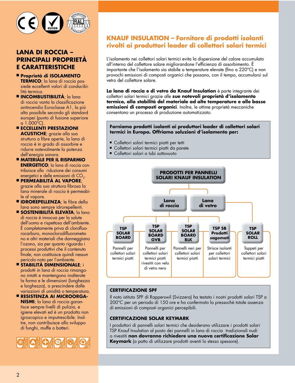 Eccellenti prestazioni acustiche; grazie alla sua struttura a fibre aperte, la lana di roccia è in grado di assorbire e ridurre notevolmente la potenza dell energia sonora.