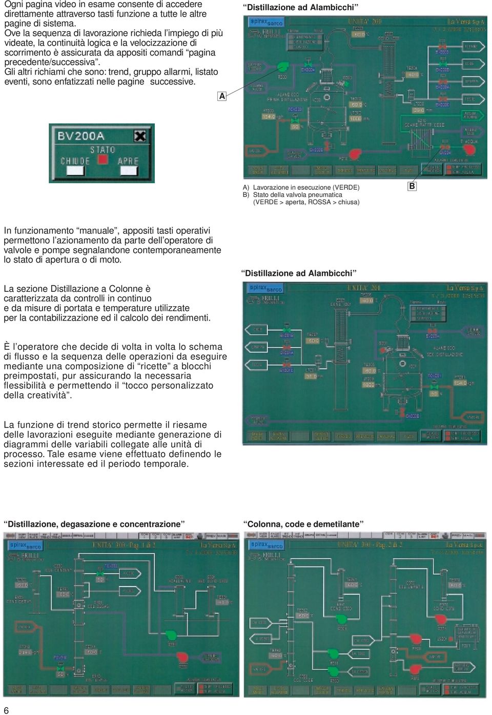 Gli altri richiami che sono: trend, gruppo allarmi, listato eventi, sono enfatizzati nelle pagine successive.