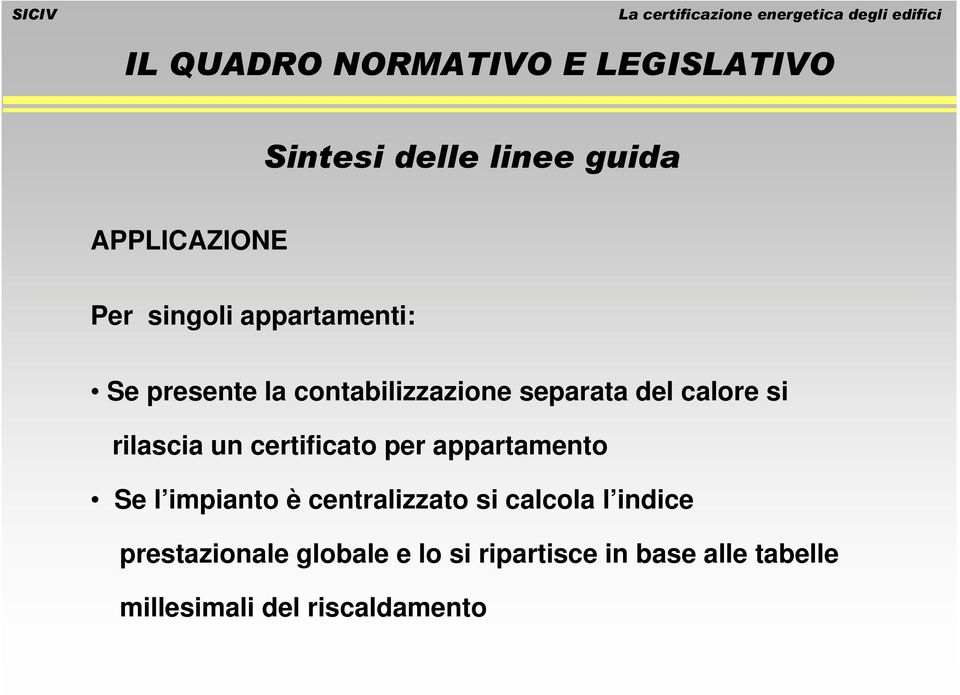 appartamento Se l impianto è centralizzato si calcola l indice