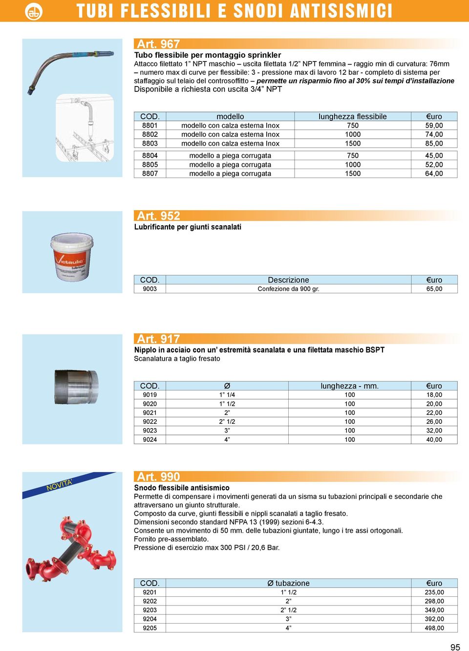 lavoro 12 bar - completo di sistema per staffaggio sul telaio del controsoffitto permette un risparmio fino al 30% sui tempi d installazione Disponibile a richiesta con uscita 3/4 NPT COD.