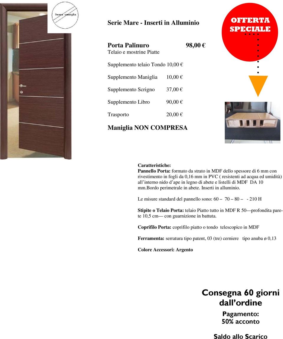 formato da strato in MDF dello