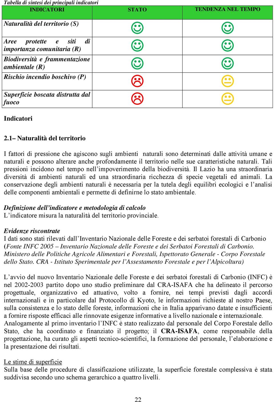 1 Naturalità del territorio I fattori di pressione che agiscono sugli ambienti naturali sono determinati dalle attività umane e naturali e possono alterare anche profondamente il territorio nelle sue