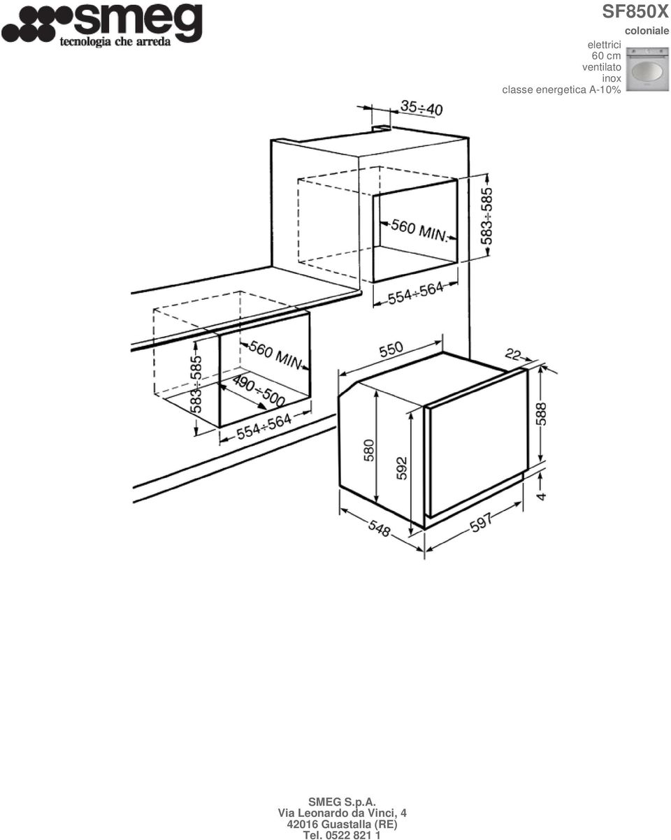 60 cm ventilato