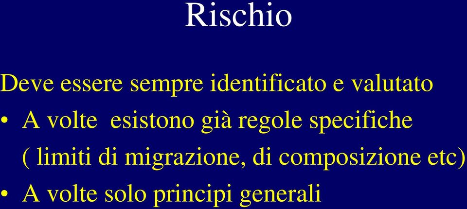 specifiche ( limiti di migrazione, di