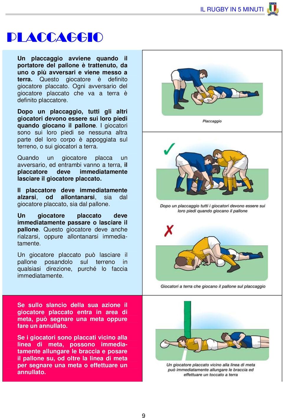 I giocatori sono sui loro piedi se nessuna altra parte del loro corpo è appoggiata sul terreno, o sui giocatori a terra.