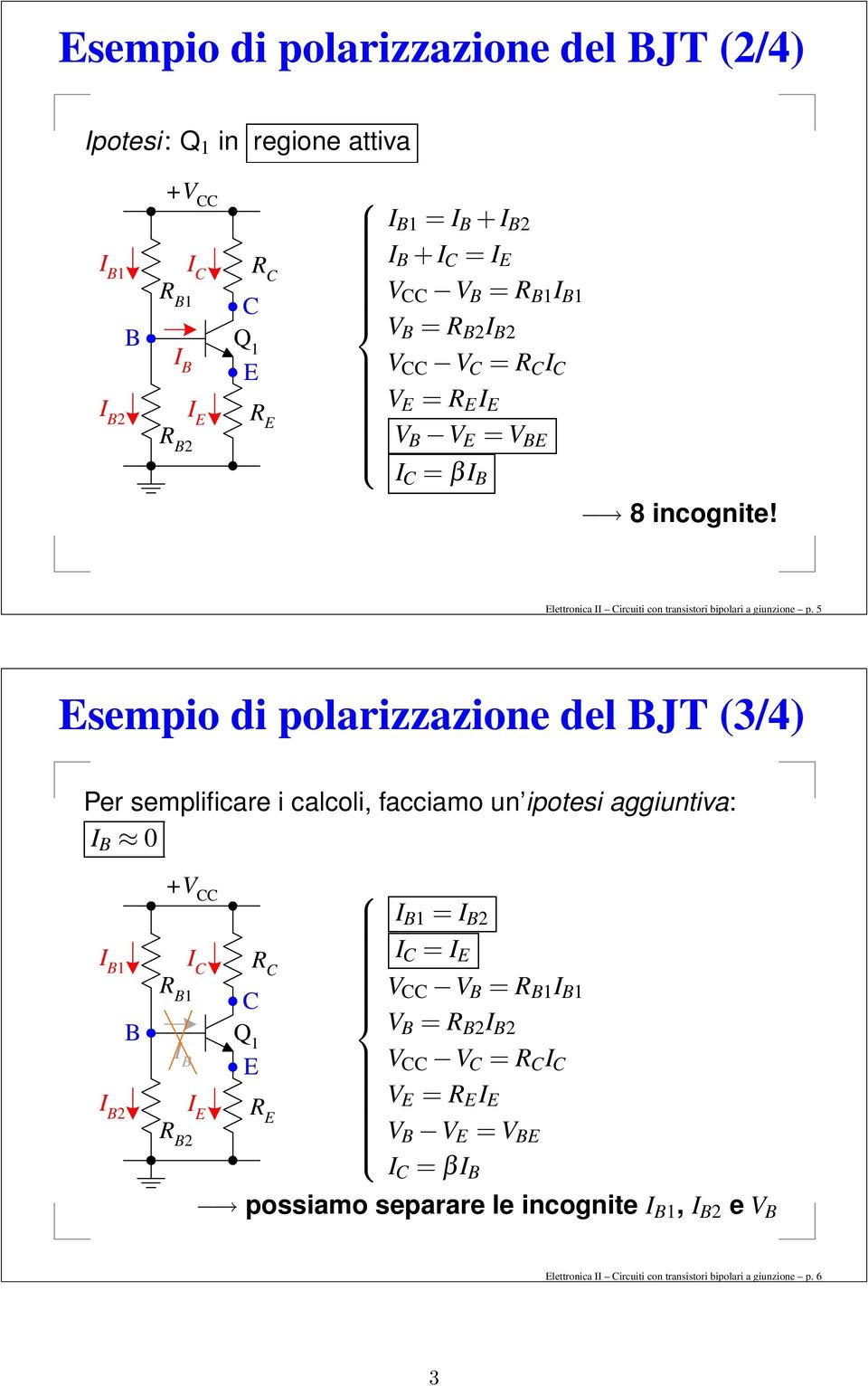 5 sempio di polarizzazione del JT (3/4) Per semplificare i calcoli, facciamo un ipotesi aggiuntiva: I 0 I 1 I 2 I I I I 1 = I 2