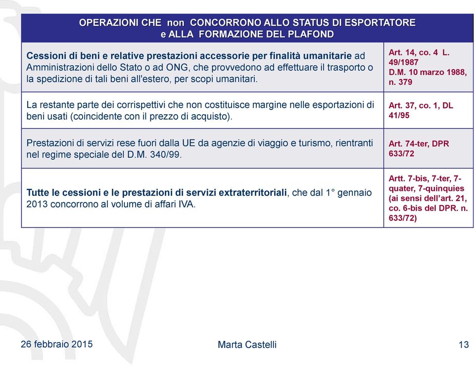 La restante parte dei corrispettivi che non costituisce margine nelle esportazioni di beni usati (coincidente con il prezzo di acquisto). Art. 14, co. 4 L. 49/1987 D.M. 10 marzo 1988, n. 379 Art.