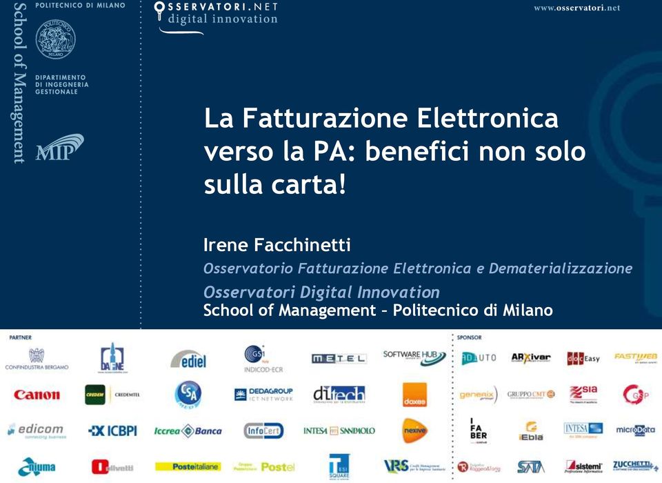 Irene Facchinetti Osservatorio Fatturazione Elettronica