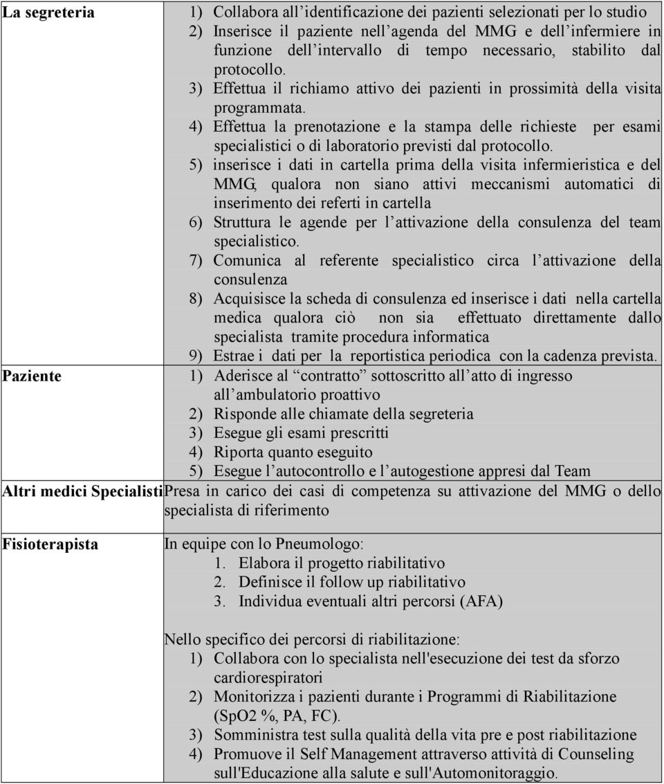 4) Effettua la prenotazione e la stampa delle richieste per esami specialistici o di laboratorio previsti dal protocollo.