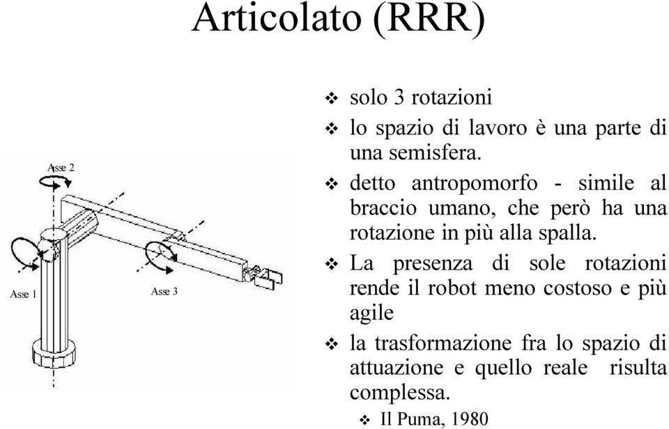 detto antropomorfo - simile al braccio umano, che però ha una rotazione in più alla