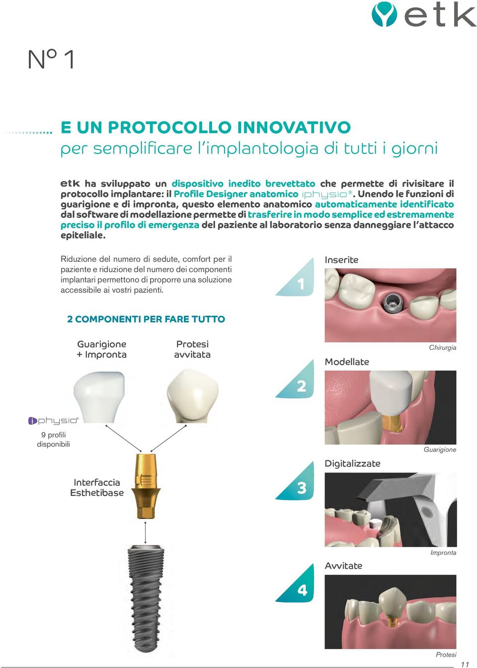 Unendo le funzioni di guarigione e di impronta, questo elemento anatomico automaticamente identif icato dal software di modellazione permette di trasferire in modo semplice ed estremamente preciso il