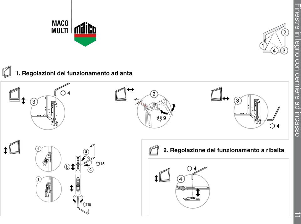 in legno con cerniere ad