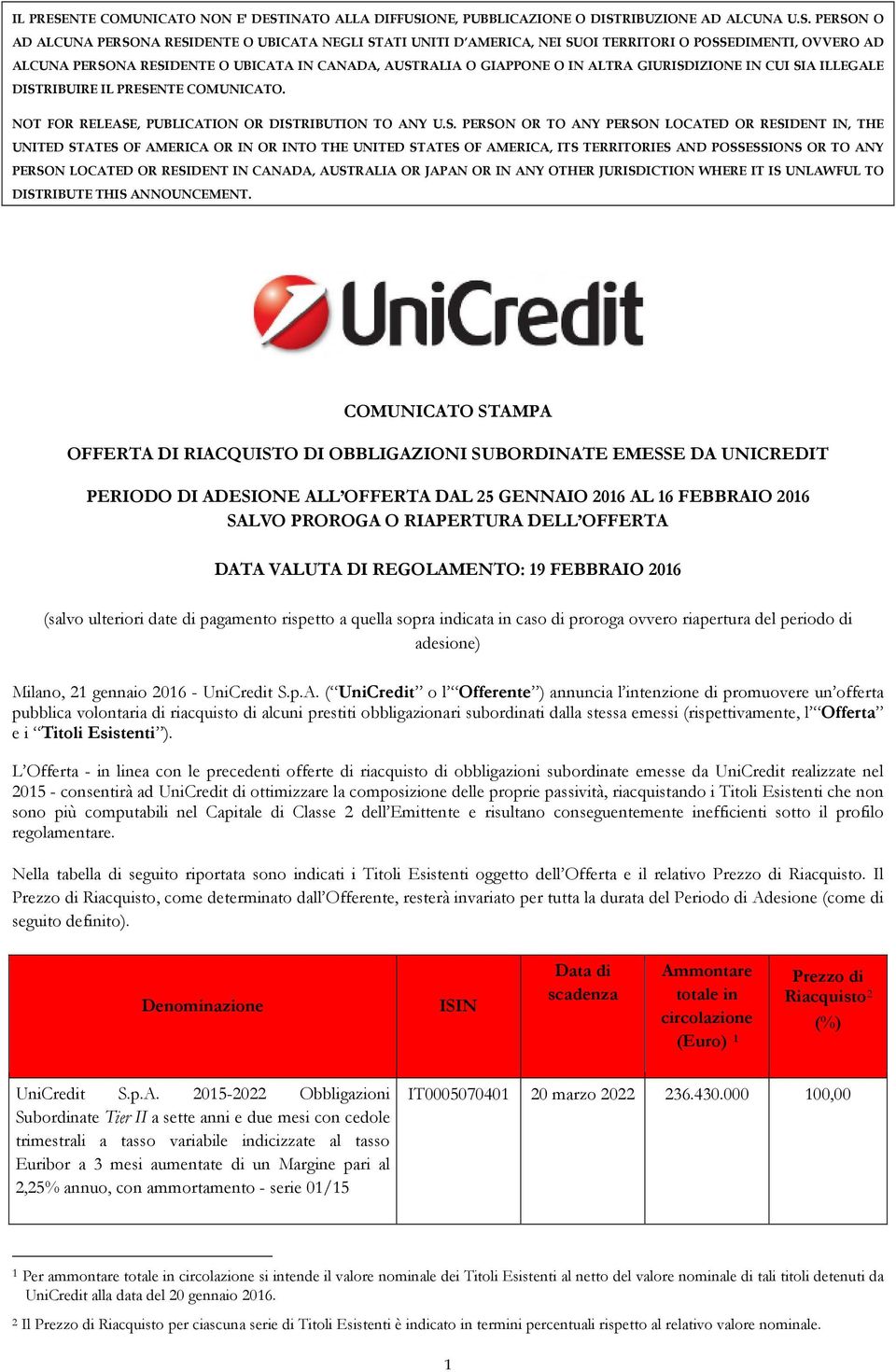 - UniCredit S.p.A.