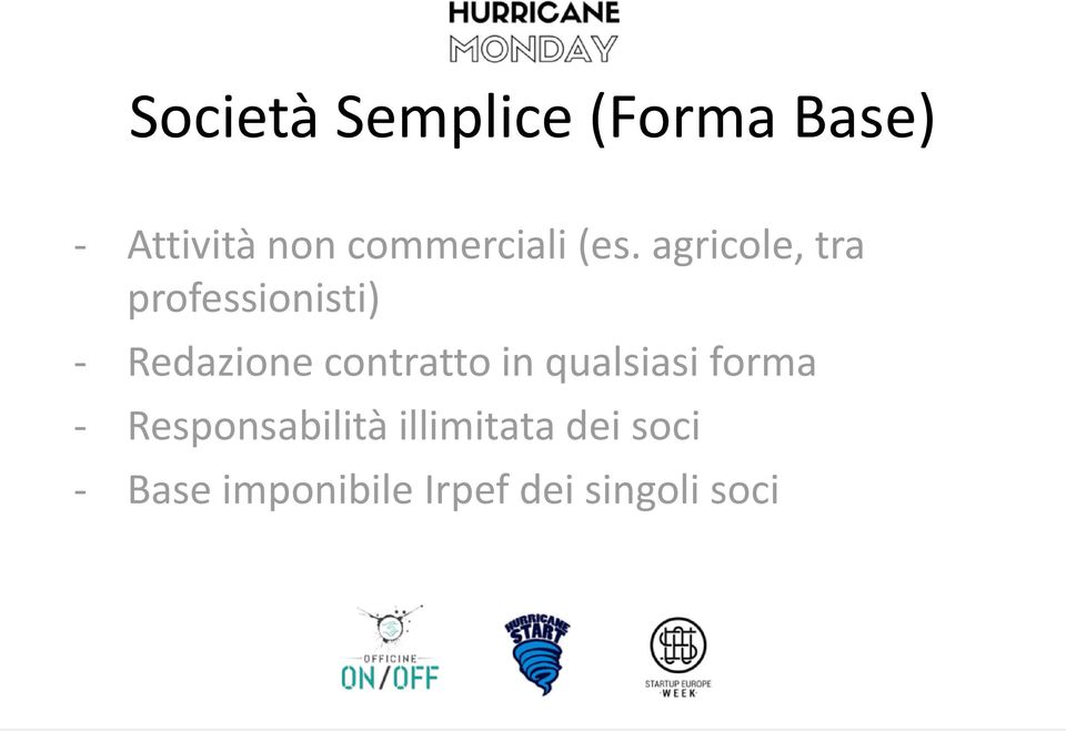 agricole, tra professionisti) - Redazione contratto