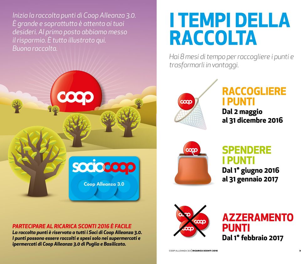 RACCOGLIERE Dal 2 maggio al 31 dicembre 2016 SPENDERE Dal 1 giugno 2016 al 31 gennaio 2017 Coop Alleanza 3.