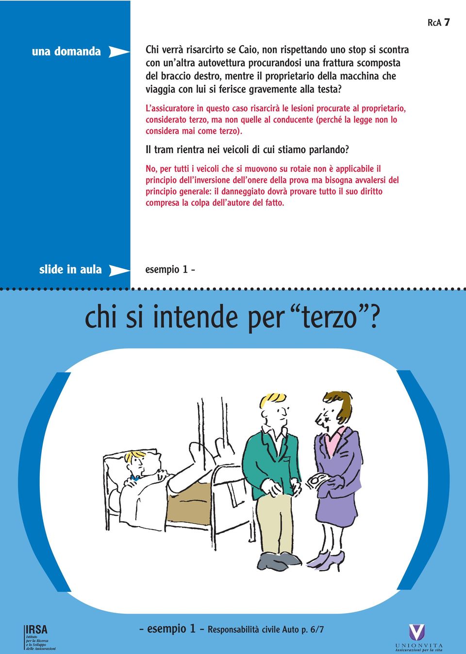 L assicuratore in questo caso risarcirà le lesioni procurate al proprietario, considerato terzo, ma non quelle al conducente (perché la legge non lo considera mai come terzo).