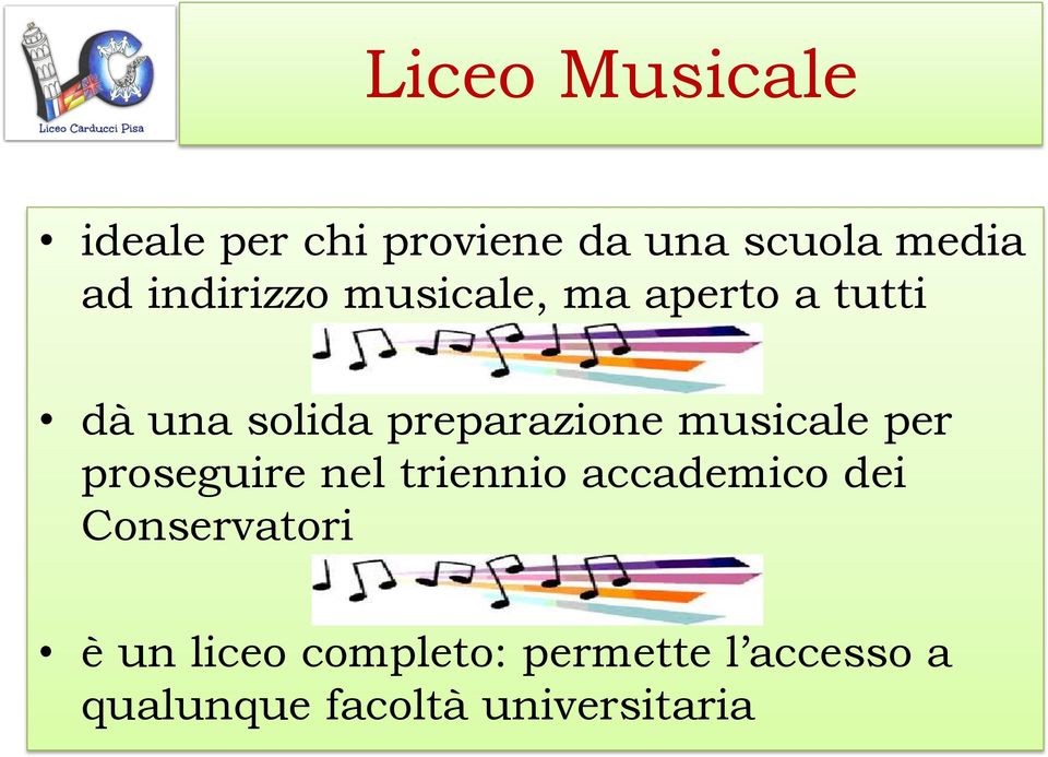 musicale per proseguire nel triennio accademico dei Conservatori è