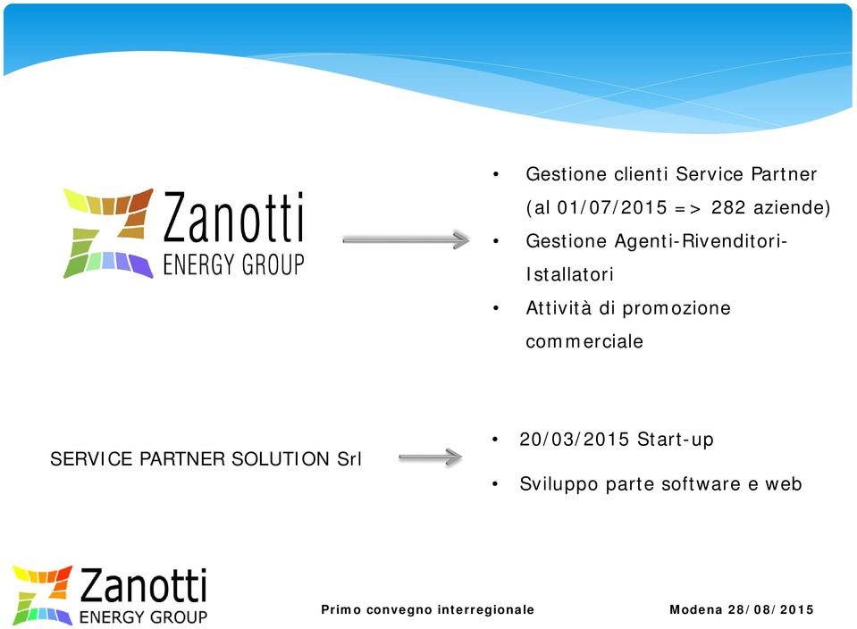 Attività di promozione commerciale SERVICE PARTNER