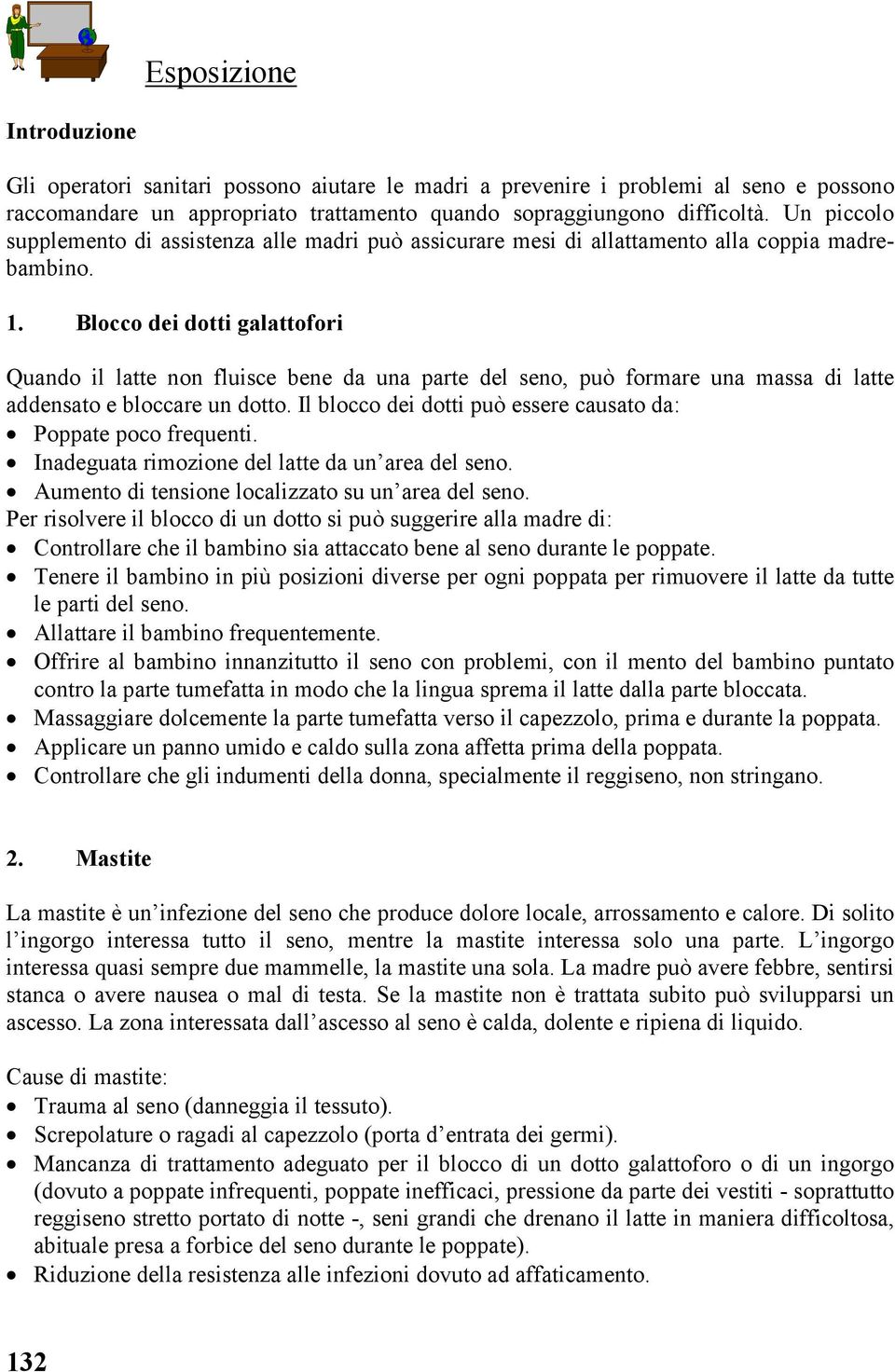 Blocco dei dotti galattofori Quando il latte non fluisce bene da una parte del seno, può formare una massa di latte addensato e bloccare un dotto.