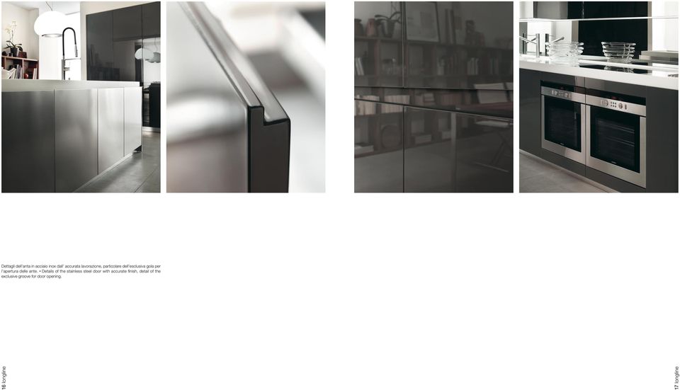 Details of the stainless steel door with accurate finish,