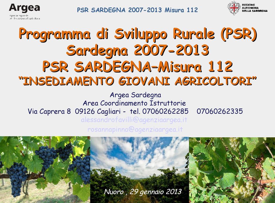 Istruttorie Via Caprera 8 09126 Cagliari - tel.