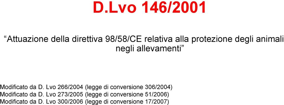 Lvo 266/2004 (legge di conversione 306/2004) Modificato da D.