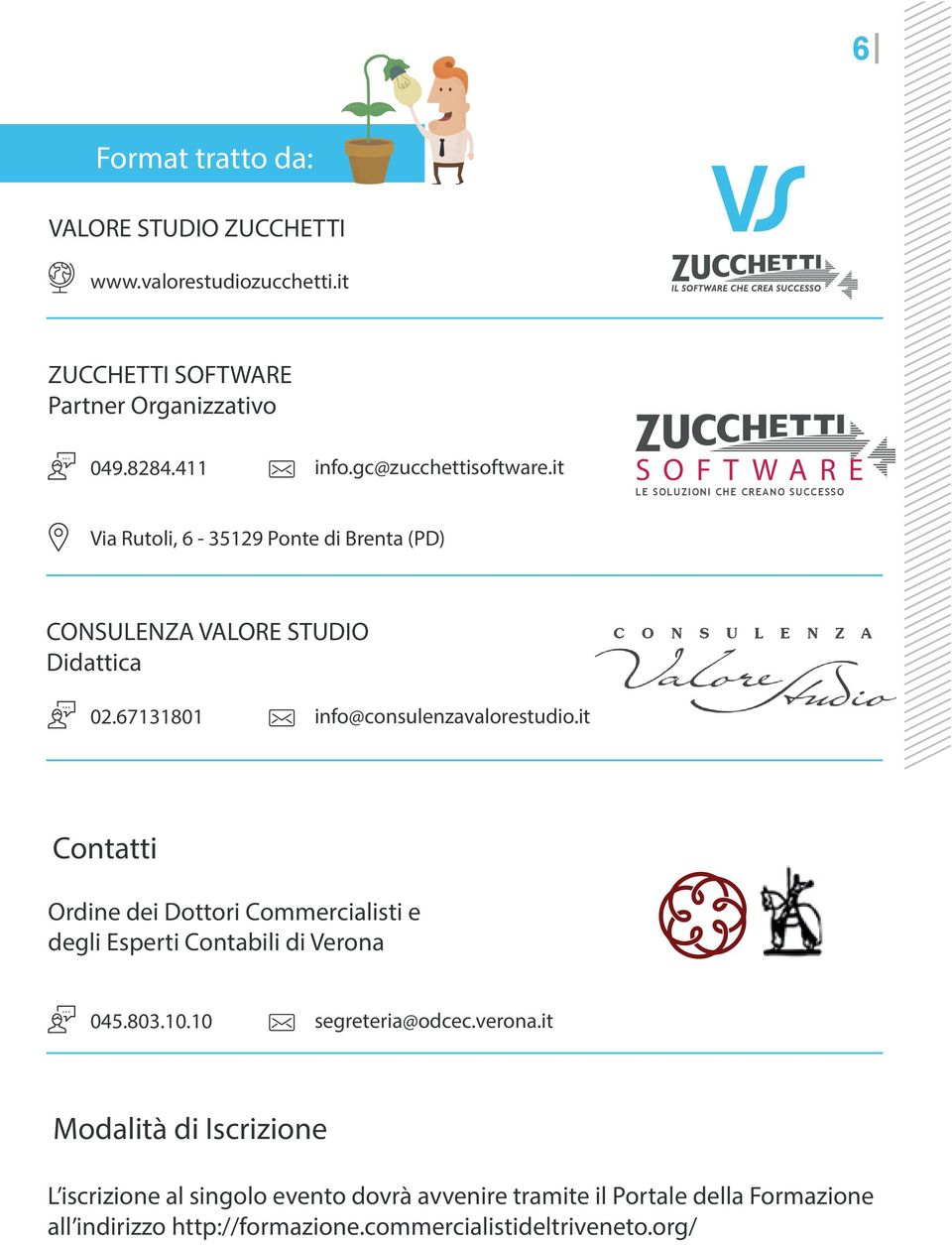 67131801 info@consulenzavalorestudio.it Contatti Ordine dei Dottori Commercialisti e degli Esperti Contabili di Verona 045.803.10.10 segreteria@odcec.verona.