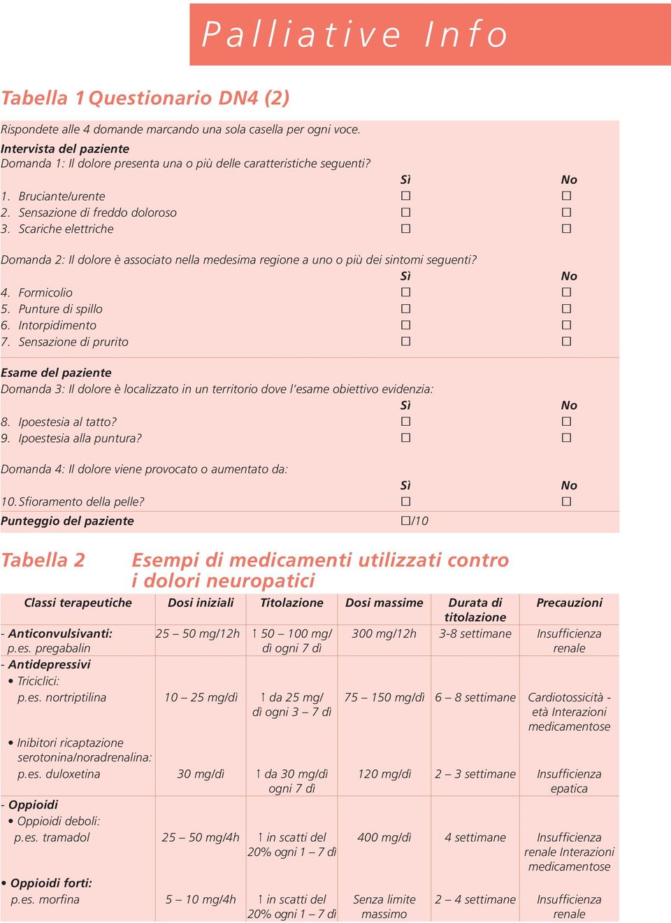 Scariche elettriche Domanda 2: Il dolore è associato nella medesima regione a uno o più dei sintomi seguenti? 4. Formicolio 5. Punture di spillo 6. Intorpidimento 7.