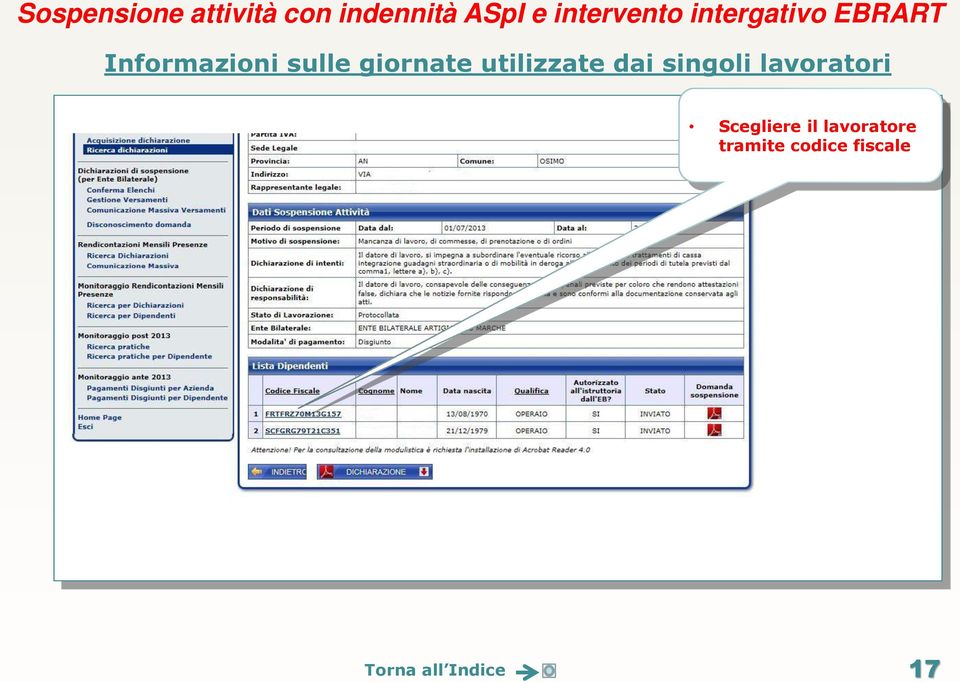 sulle giornate utilizzate dai singoli