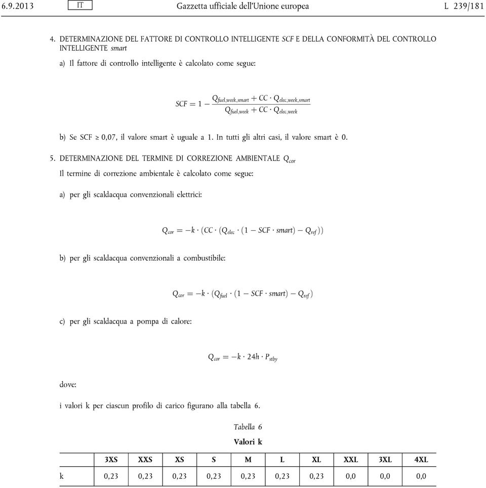 fuel;week;smart þ CC Q elec;week;smart Q fuel;week þ CC Q elec;week b) Se SCF 0,07, il valore smart è uguale a 1. In tutti gli altri casi, il valore smart è 0. 5.