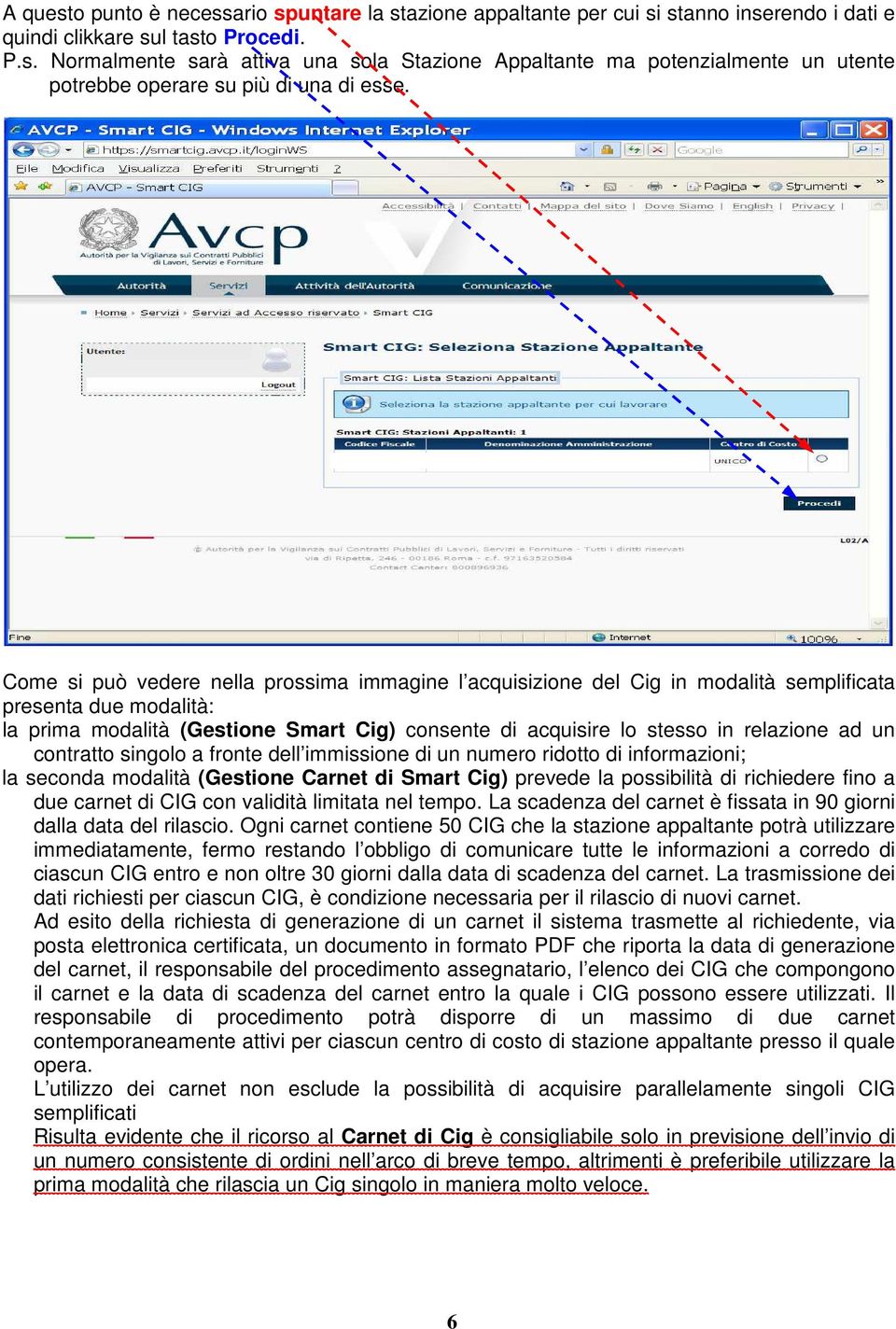 ad un contratto singolo a fronte dell immissione di un numero ridotto di informazioni; la seconda modalità (Gestione Carnet di Smart Cig) prevede la possibilità di richiedere fino a due carnet di CIG