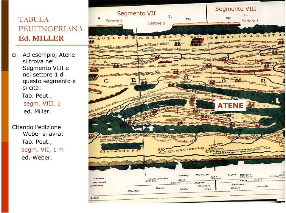 esempio, Atene si trova nel Segmento VIII e nel settore 1 di questo