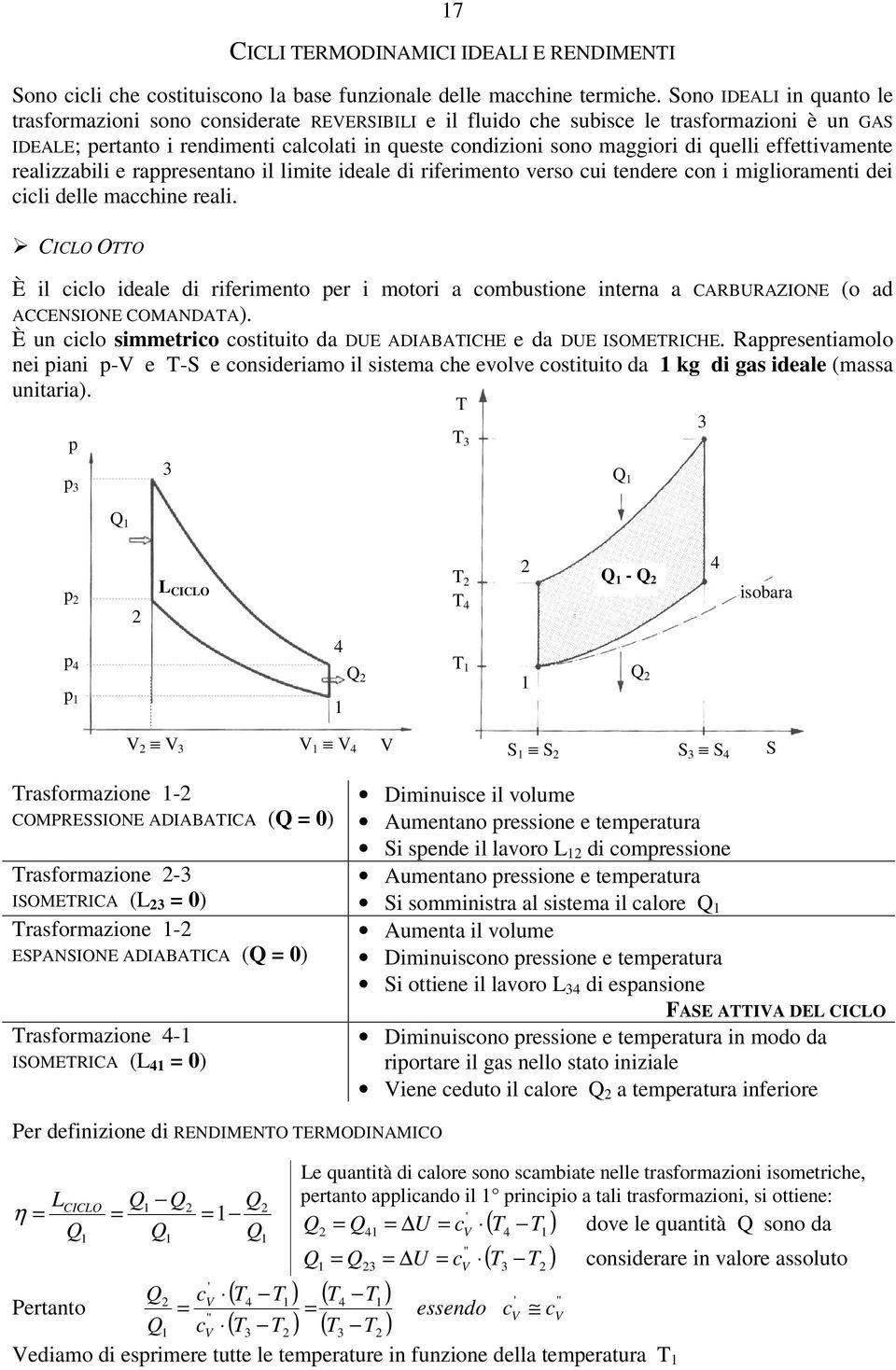 quelli effettivamente realizzabili e raresentano il limite ideale di riferimento verso cui tendere con i miglioramenti dei cicli delle macchine reali.