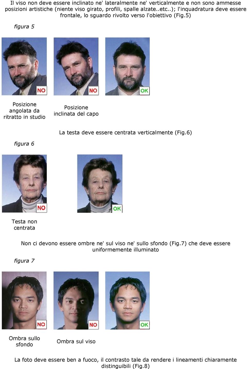 5) figura 5 Posizione angolata da ritratto in studio Posizione inclinata del capo La testa deve essere centrata verticalmente (Fig.