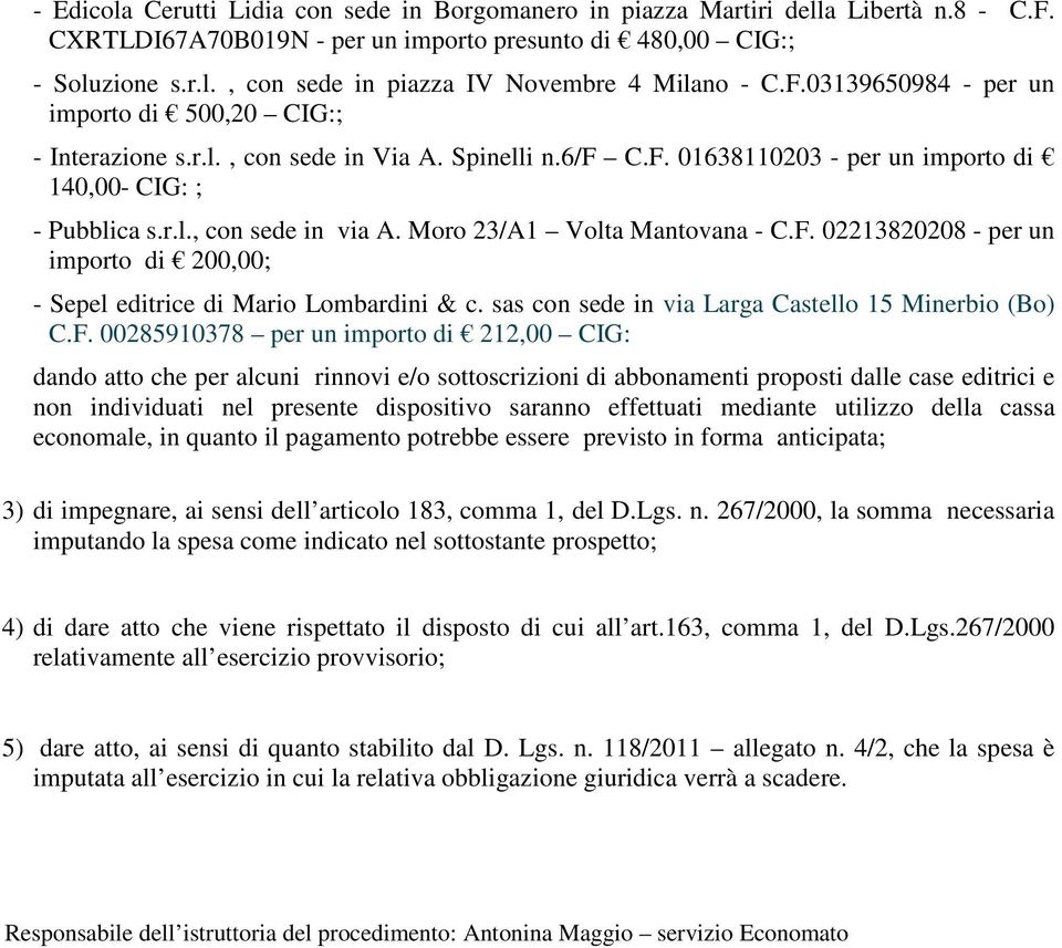 Moro 23/A1 Volta Mantovana - C.F.