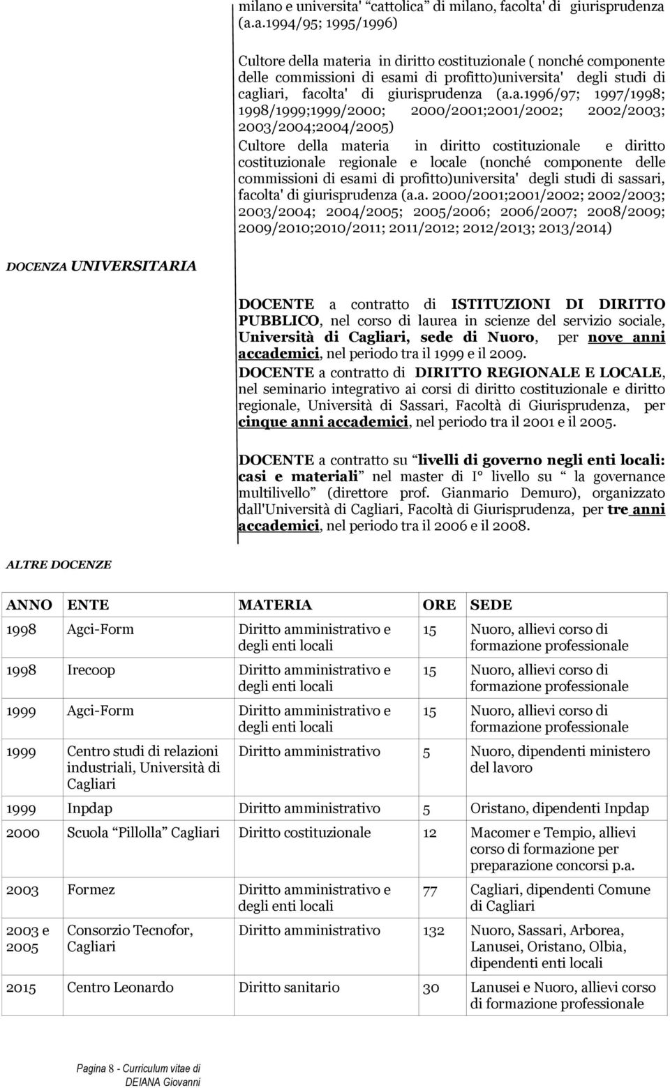 componente delle commissioni di esam