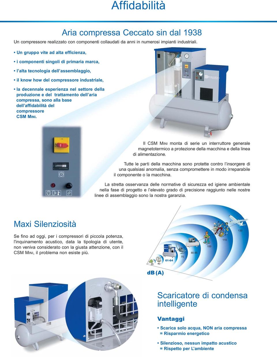 produzione e del trattamento dell aria compressa, sono alla base dell affidabilità del compressore CSM MINI.