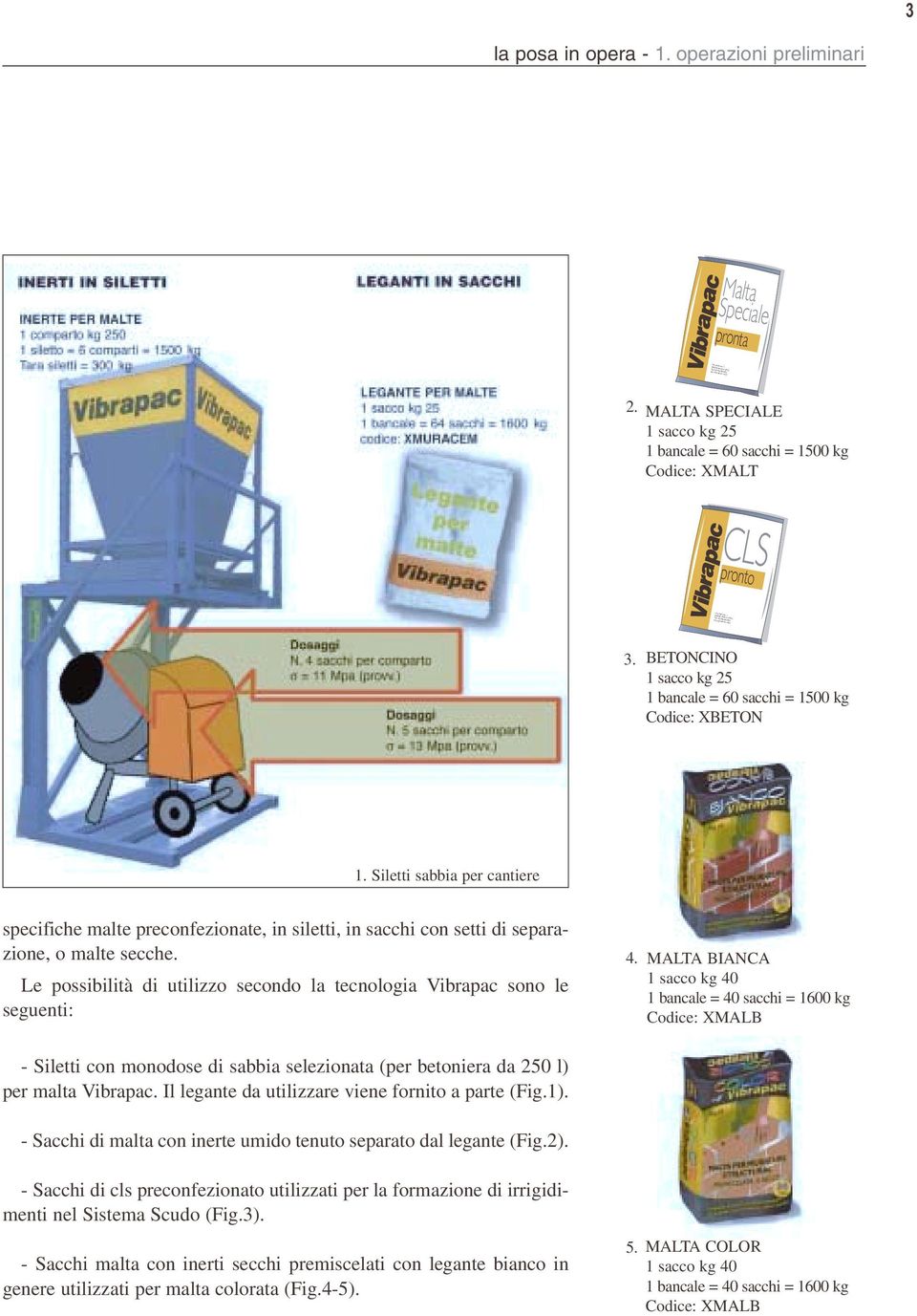 BETONCINO 1 sacco kg 25 1 bancale = 60 sacchi = 1500 kg Codice: XBETON 1. Siletti sabbia per cantiere specifiche malte preconfezionate, in siletti, in sacchi con setti di separazione, o malte secche.