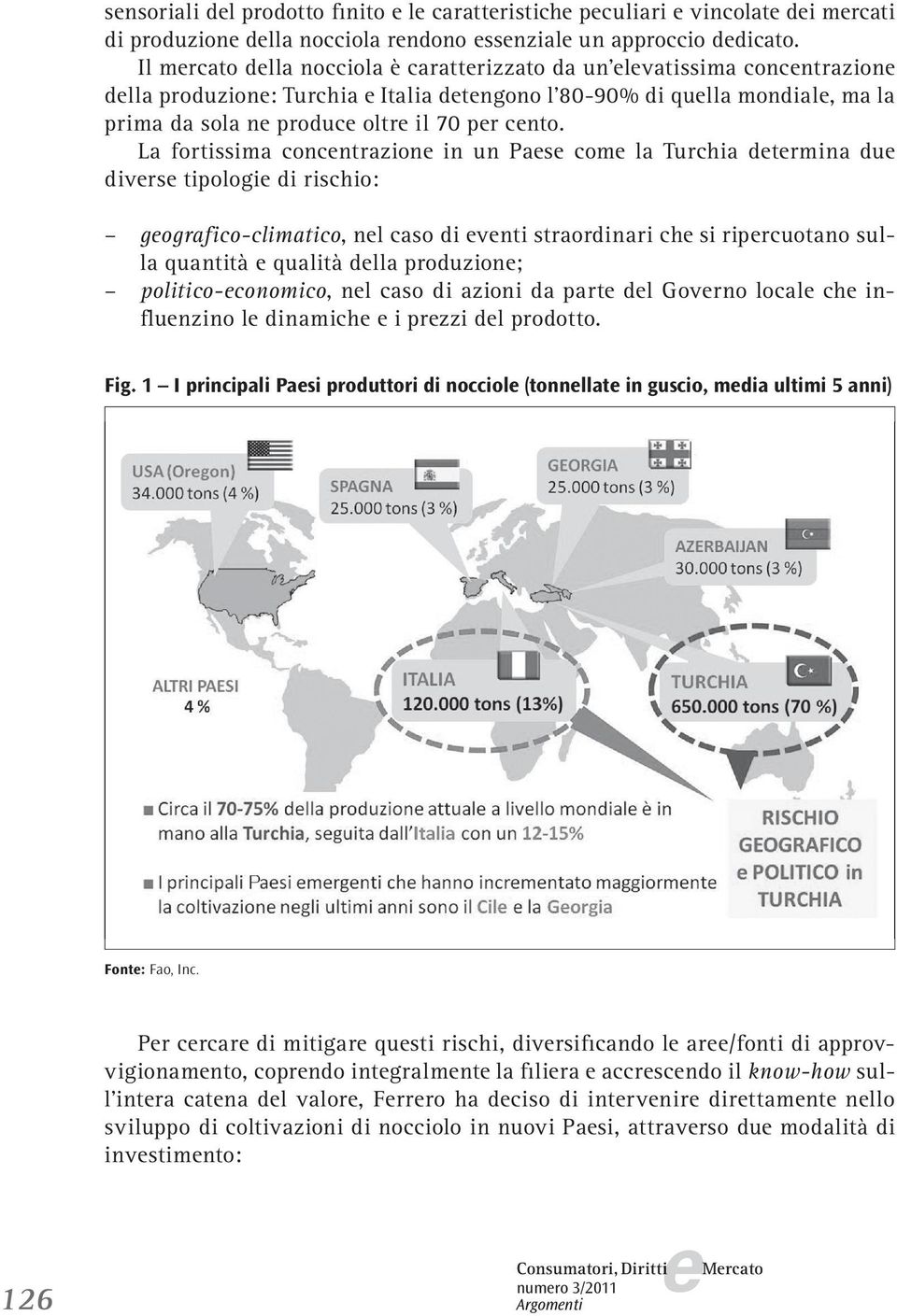 La fortissima concntrazion in un Pas com la Turchia dtrmina du divrs tipologi di rischio: gografico-climatico, nl caso di vnti straordinari ch si riprcuotano sulla quantità qualità dlla produzion;