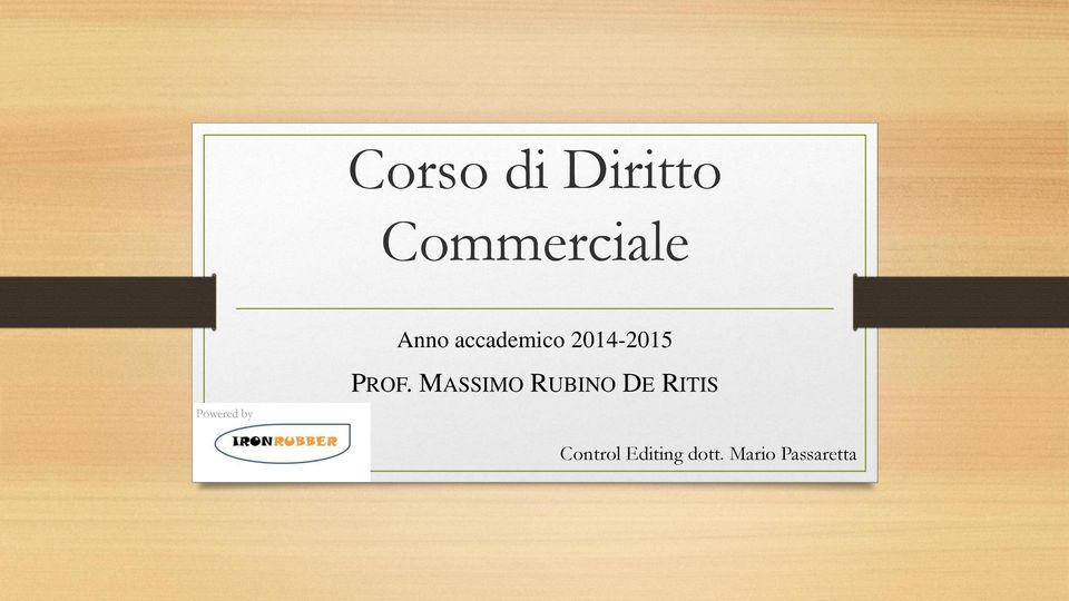 PROF. MASSIMO RUBINO DE RITIS