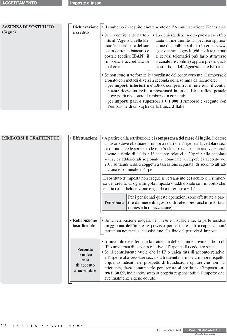 La richiesta di accredito può essere effettuata online tramite la specifica applicazione disponibile sul sito Internet www. agenziaentrate.gov.